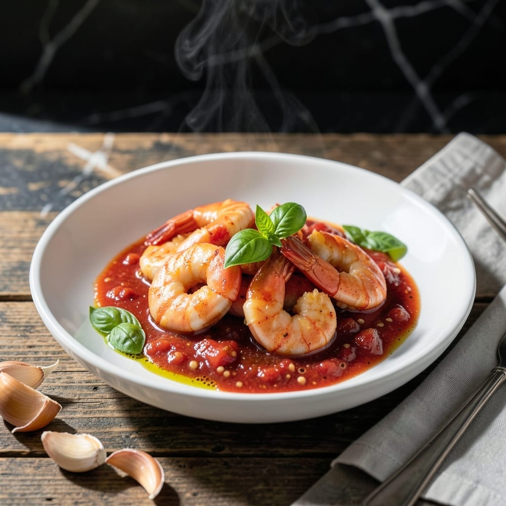 Shrimp in Tomato Sauce Recipe: Garlicky Mediterranean Simmer Shrimp in Tomato Sauce Recipe: Garlicky Mediterranean Simmer