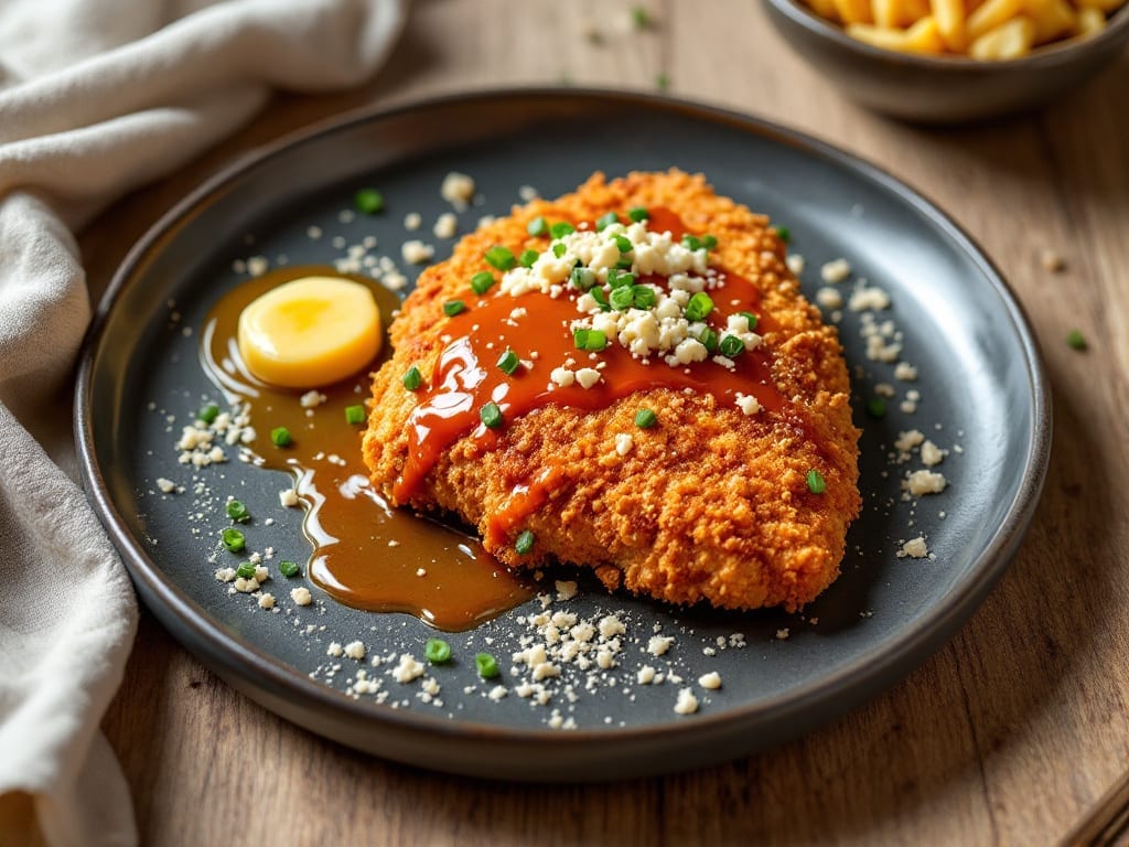 Buffolo Chicken Recipe: Crispy Parmesan Crunch with Spicy Yogurt Bite
