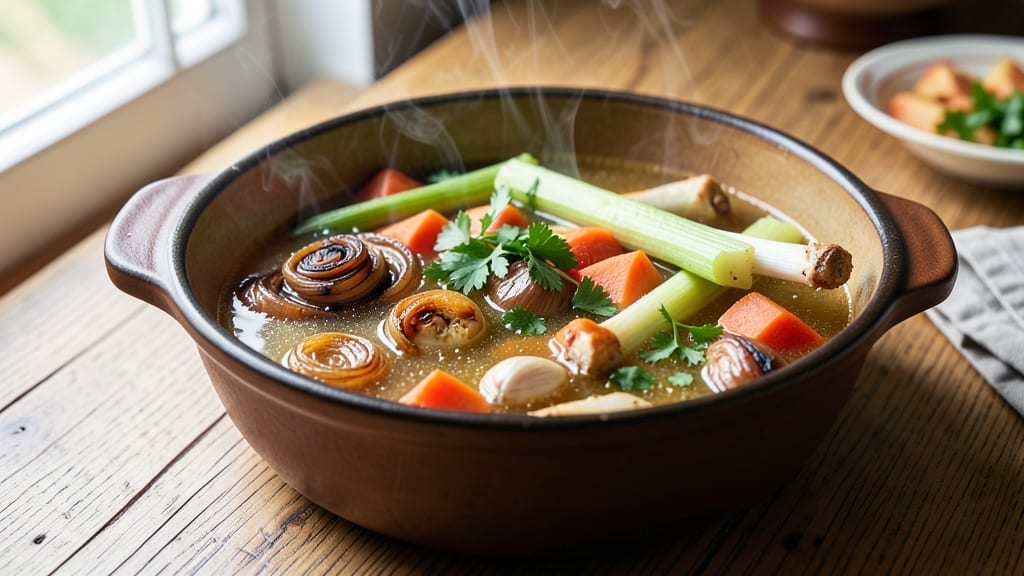 Old Fashioned Chicken Broth Recipe: Deep-Roasted Aromatics for Richer Flavor