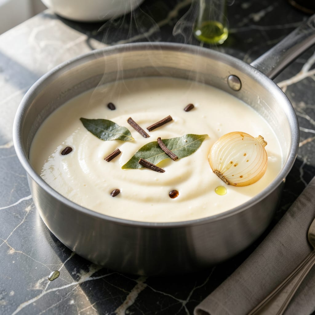 1 Gallon Bechamel Sauce Recipe: Silky Foundation for Large Batches example with annotations