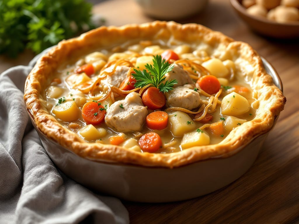 Mom's Chicken Pot Pie Recipe: Flaky Crust Hugs Juicy Chicken Filling