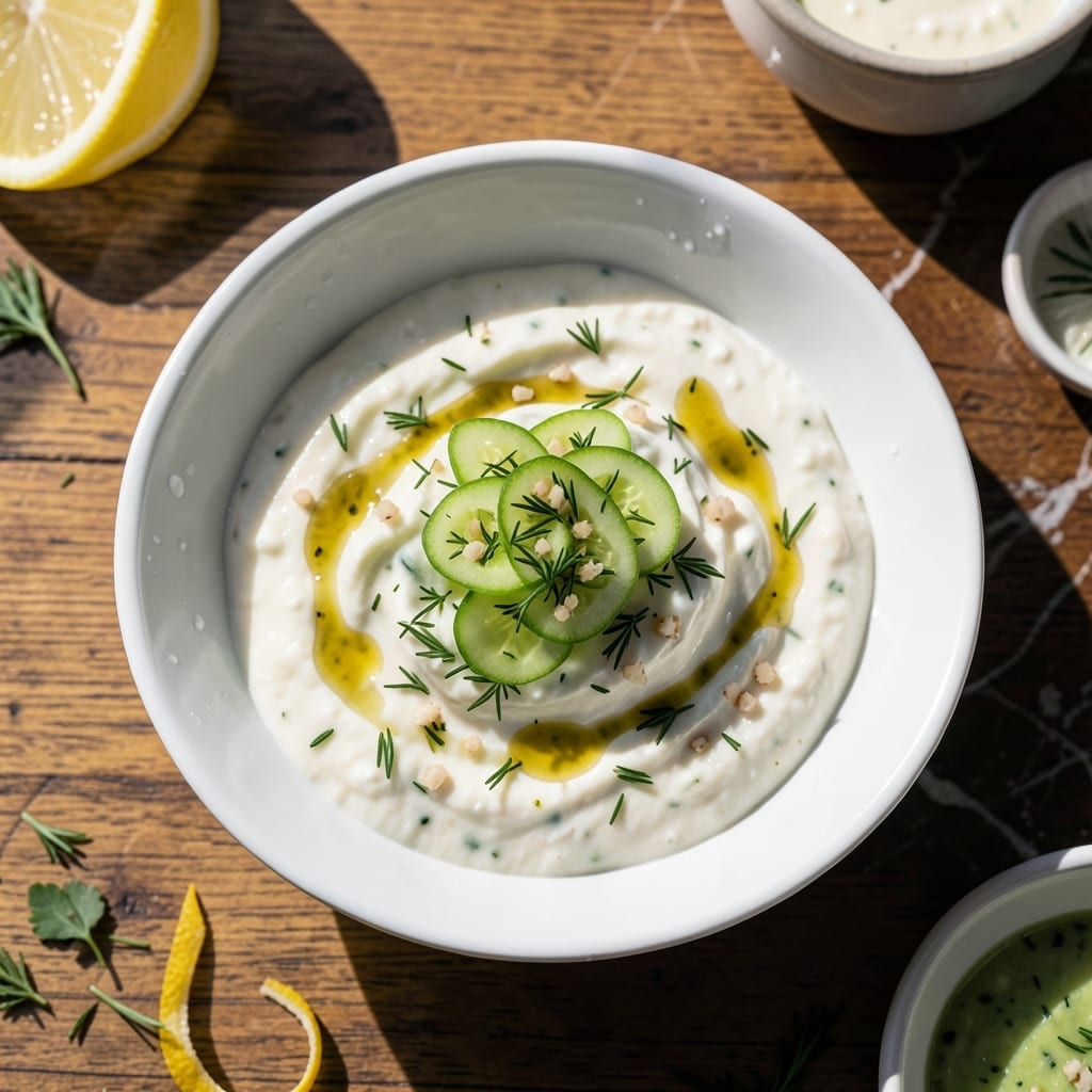 Taziki's Tzatziki Sauce Recipe: Cool Cucumber and Garlic Freshness Taziki's Tzatziki Sauce Recipe: Cool Cucumber and Garlic Freshness