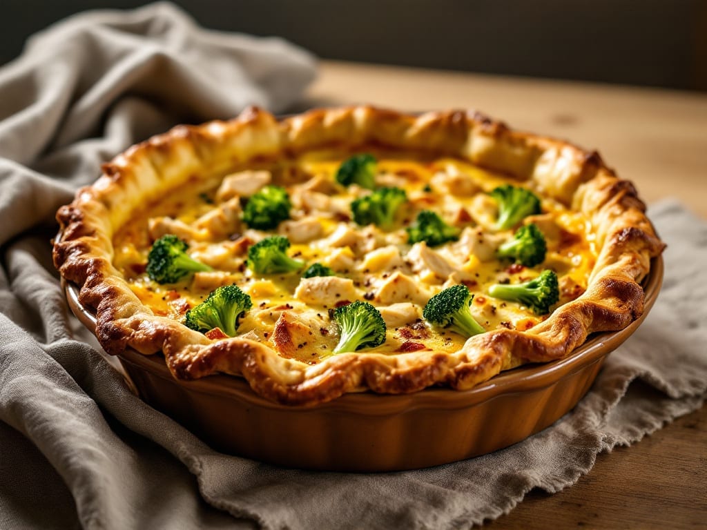 Broccoli Chicken Quiche Recipe: Flaky Crust With Hidden Veggie Magic