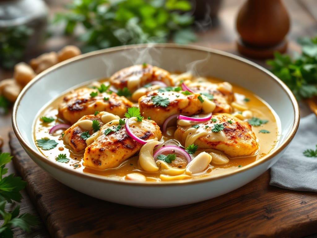 Chicken Mulligatawny Recipe: Spiced Yogurt and Herb Creamy Curried Delight