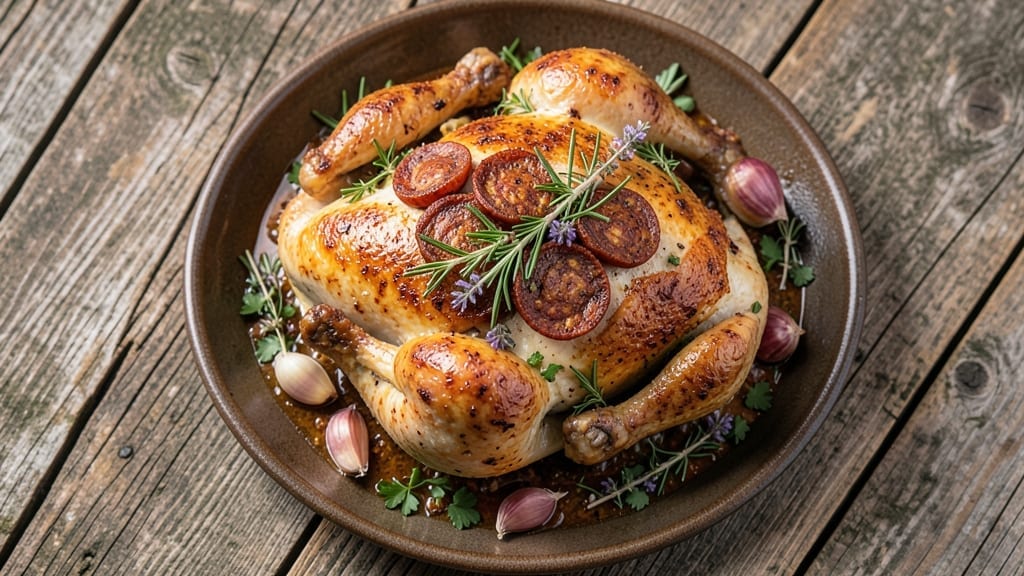 Gordon Ramsay's Stuffed Roast Chicken With Chorizo Recipe: Smoky Chorizo and Herb-Stuffed Masterpiece