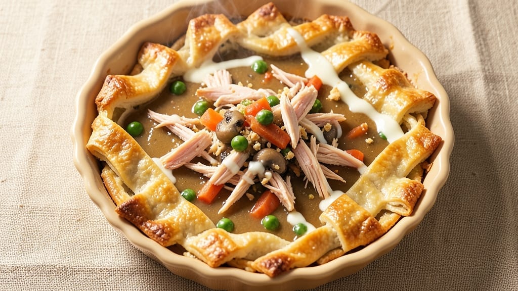 Campbell's Cream of Mushroom Soup Chicken Pot Pie Recipe: Golden Crust, Velvety Filling in One Dish Campbell's Cream of Mushroom Soup Chicken Pot Pie Recipe: Golden Crust, Velvety Filling in One Dish
