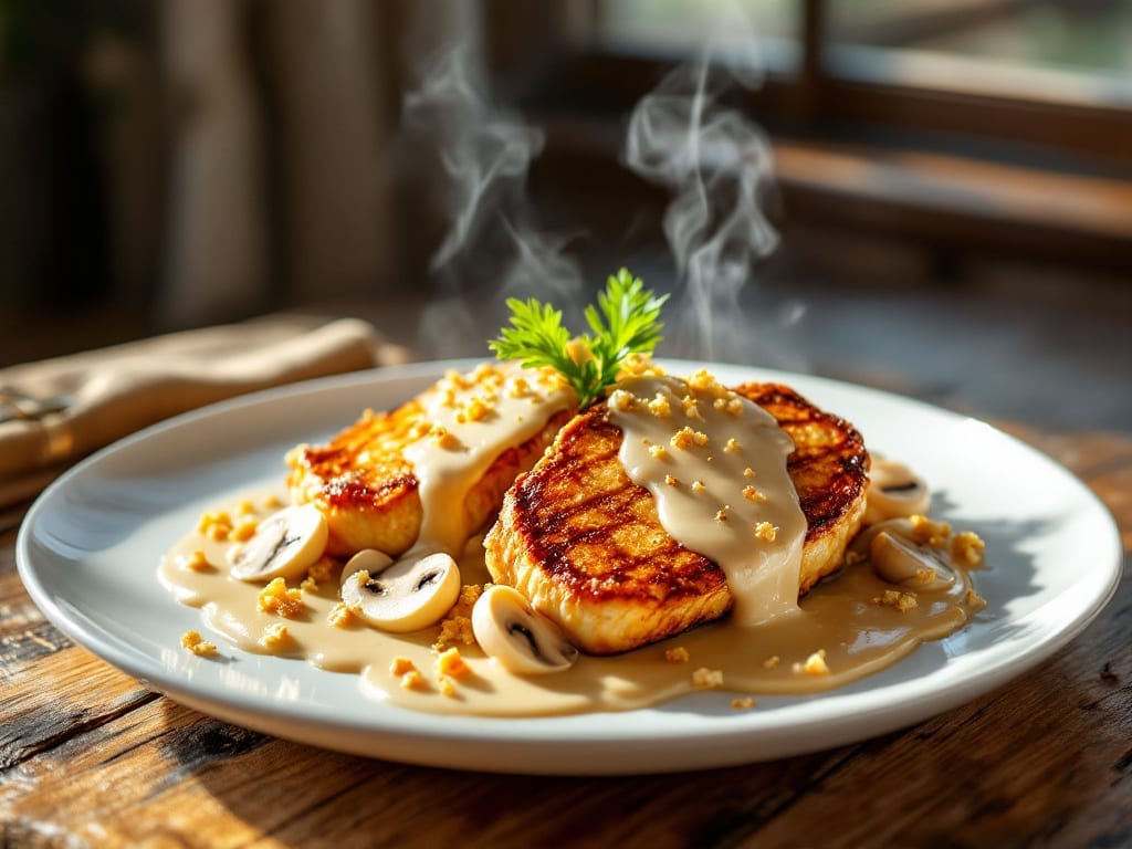 Chicken Cream Chop Recipe: Velvety Mushroom Sauce Over Crispy Breaded Bites