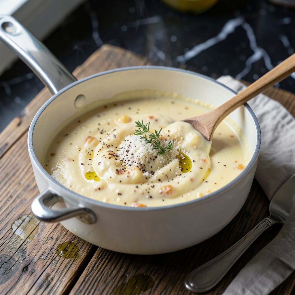 Visual representation of 3 Cheese Sauce Recipe: Velvety Blend for Pasta or Veggies