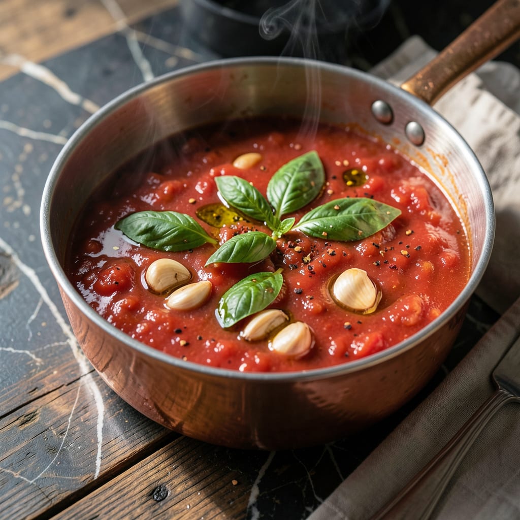 3 Ingredient Spaghetti Sauce Recipe: San Marzano Simplicity in Minutes example with annotations