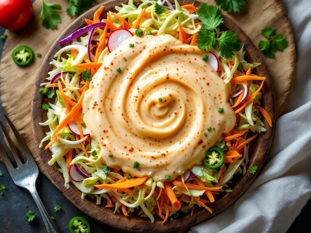 Crunchy Slaw with Jalapeño Ranch Dressing