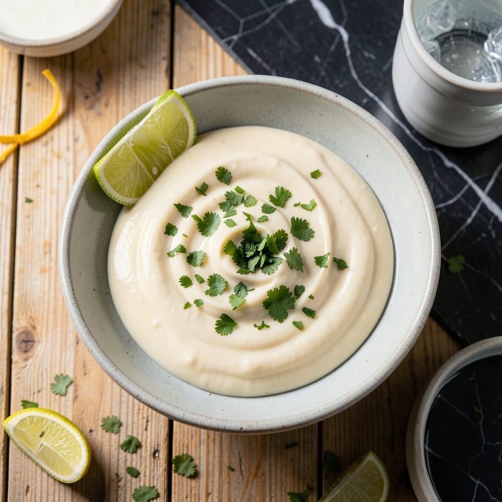 Amazon Sauce Recipe: Vibrant White and Green Condiment Duet