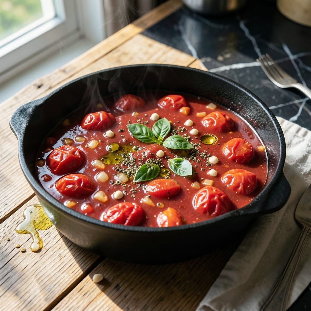 Whole Tomato Sauce Recipe: Rich and Velvety Simmered Base
