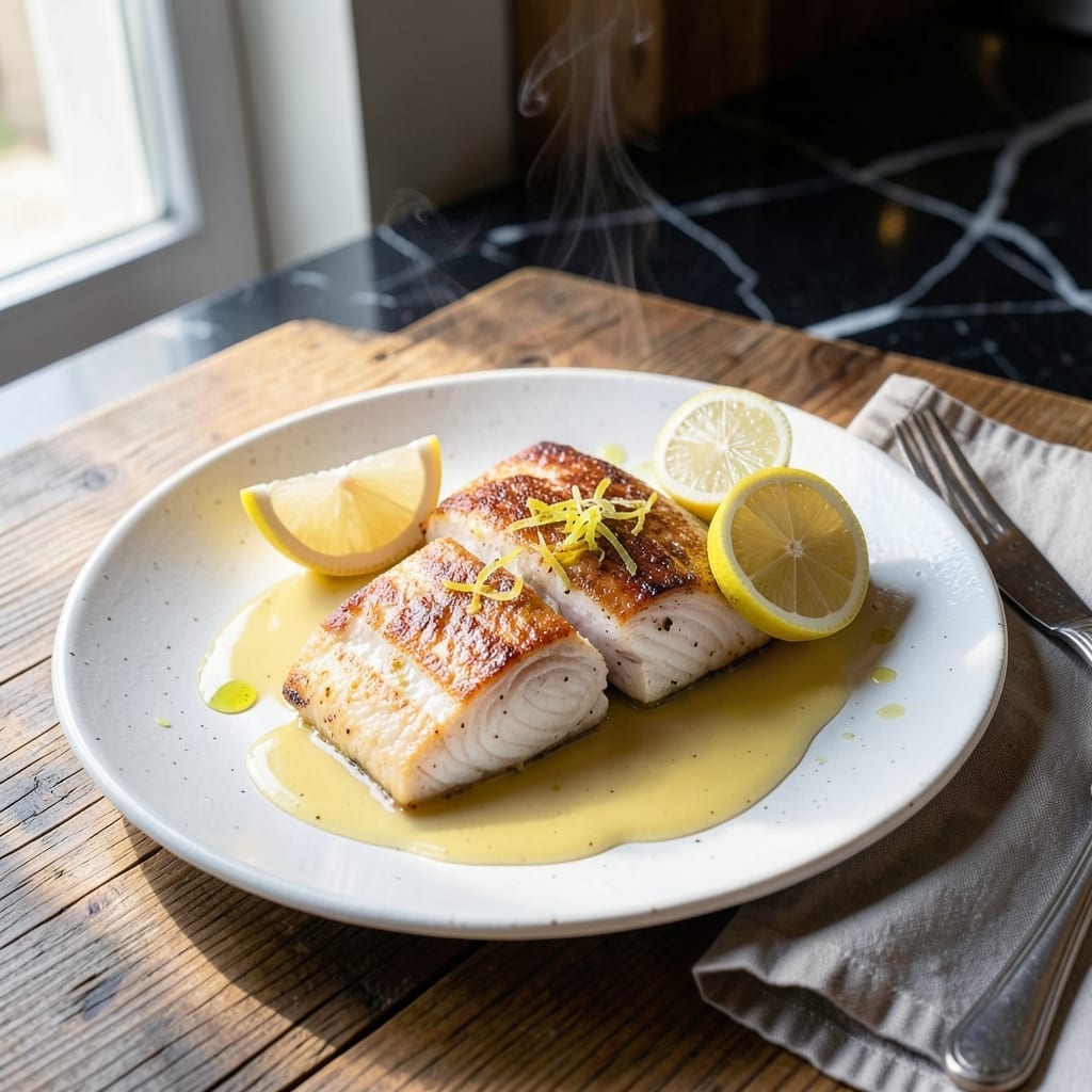 Pan Fried Cod With Lemon Butter Sauce Recipe: Crisp Skin and Zesty Finish