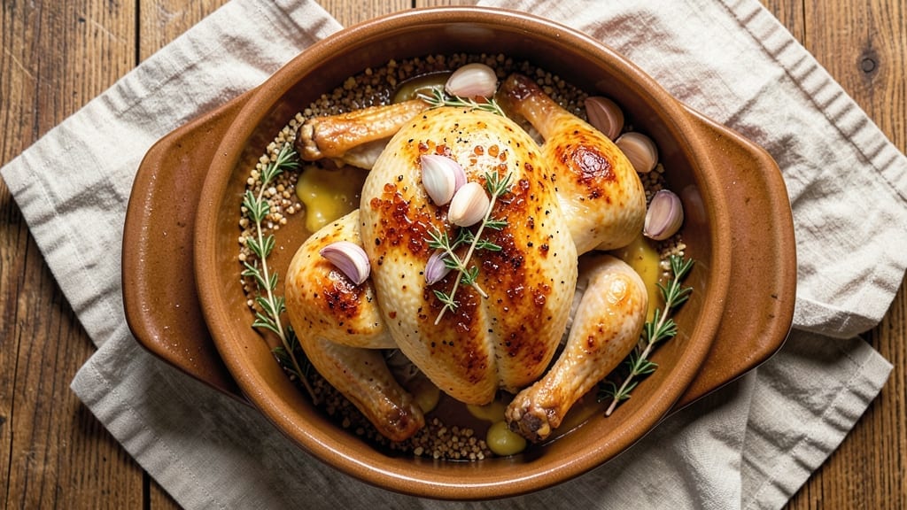 Grandma's Old-Fashioned Roast Chicken Recipe: Herbed Butter Bath for Juicy, Golden Skin