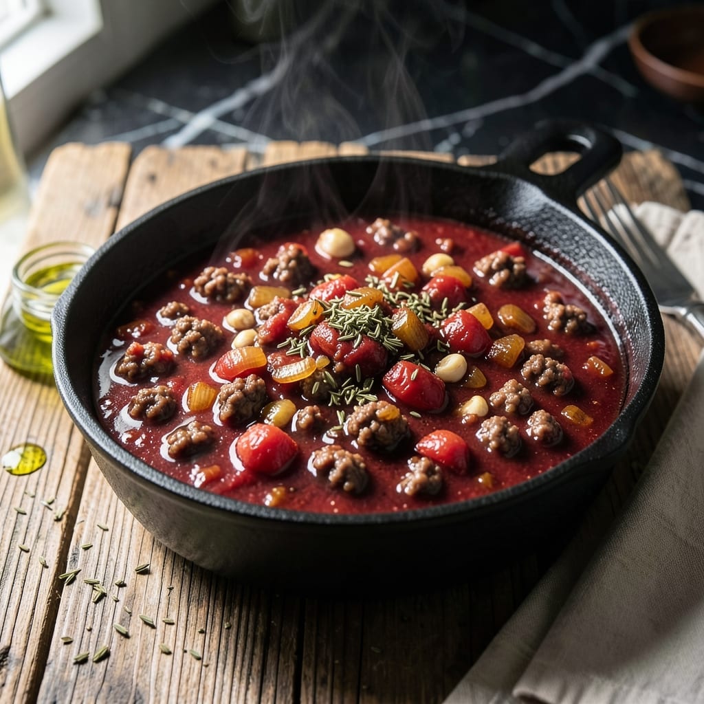 Sweet Meat Sauce Recipe: Rich Tomato Base with Herbal Depth