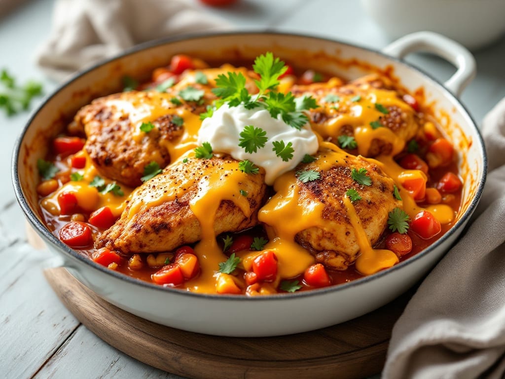 Rotel King Ranch Chicken Recipe: Smoky Cheese-Crusted One-Pan Magic