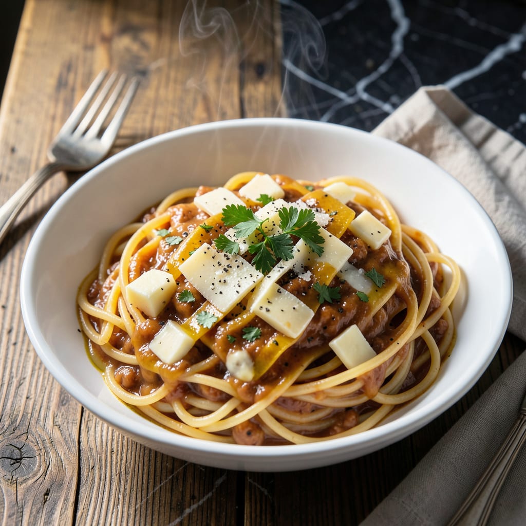 4 Cheese Spaghetti Sauce Recipe: Rich Melty Blend for Pasta Night example with annotations