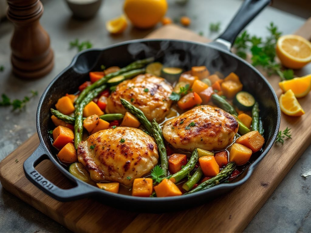 Garlic Butter Chicken with Roasted Vegetables