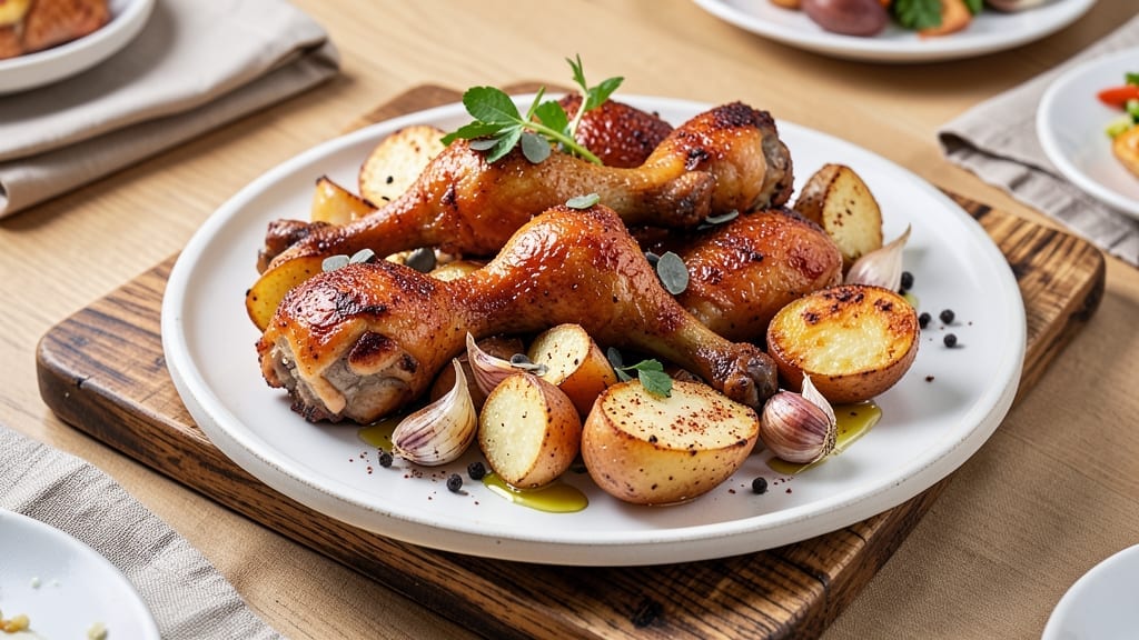 Chicken Legs and Potatoes Recipe: One-Pan Roast With Crispy Skin Secrets Chicken Legs and Potatoes Recipe: One-Pan Roast With Crispy Skin Secrets