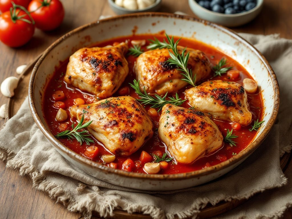 Chicken Thighs With Canned Tomatoes Recipe: Smoky Paprika and Herbed Water Magic