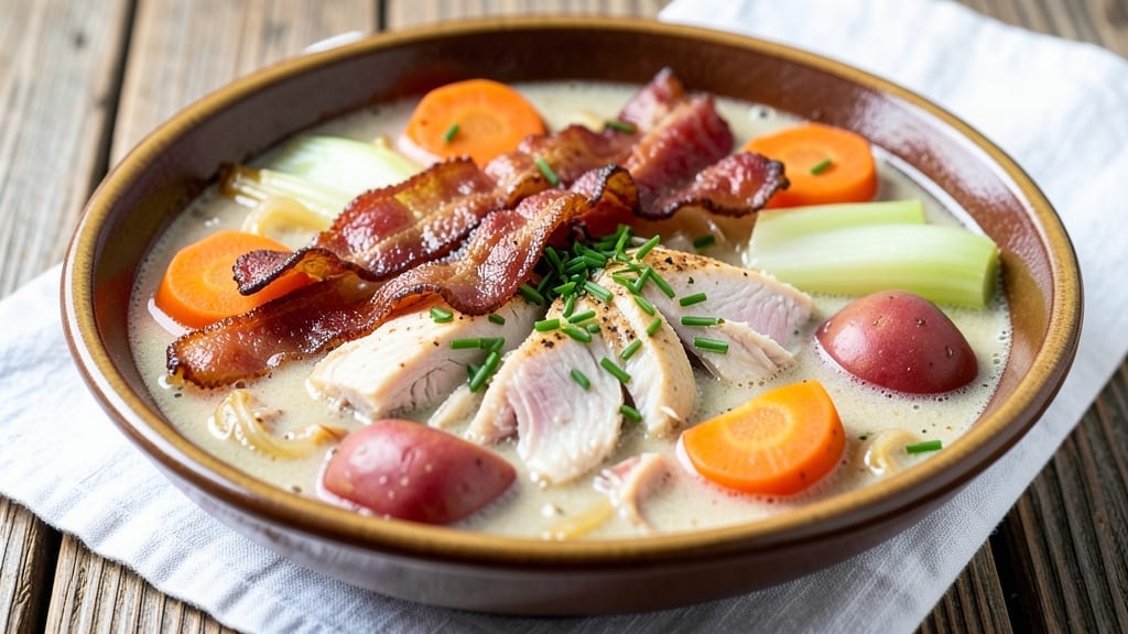 Chicken Chowder Recipe: Creamy Potato and Bacon Bites in One Pot