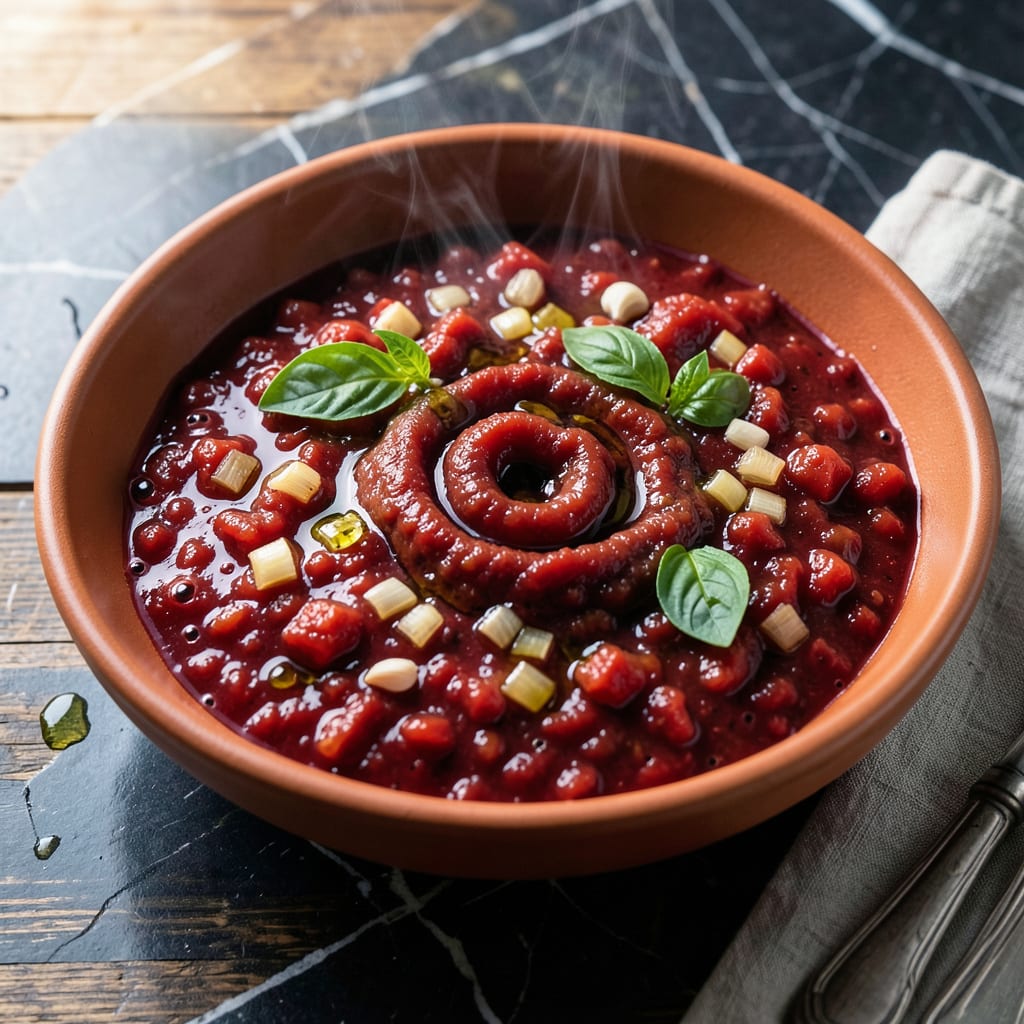 5 Star Spaghetti Sauce Recipe: Slow Simmered San Marzano Richness illustration with key details