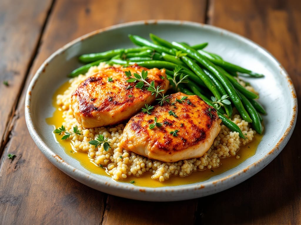 Chicken Thyme with Green Bean Couscous Hellofresh Recipe: Herb-Infused One-Pan Harmony