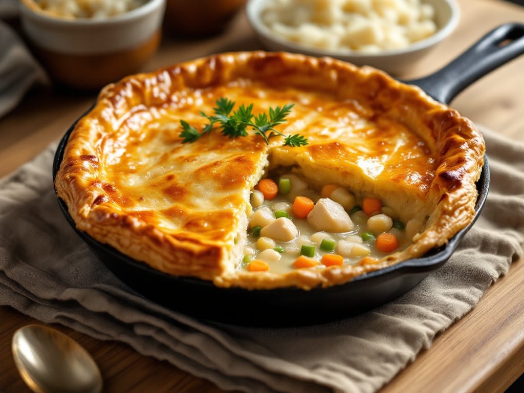 America's Test Kitchen Cast Iron Chicken Pot Pie Recipe: Crispy Crust, Flaky Layers, One-Pan Magic