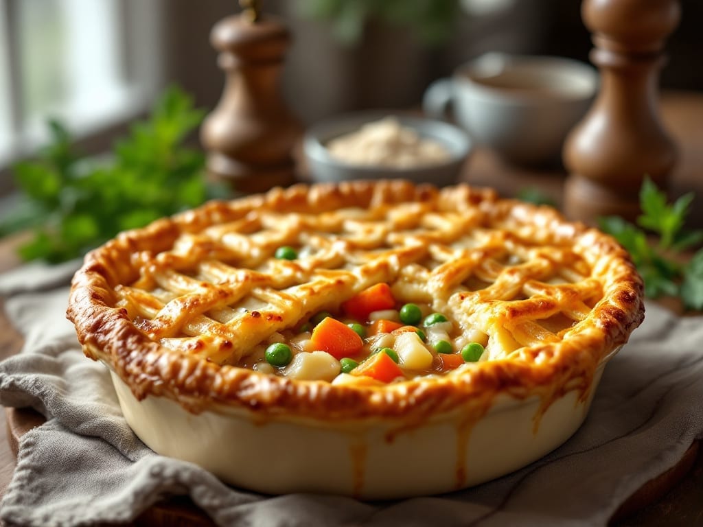 Old Fashioned Chicken Pot Pie Recipe: Flaky Crust Hugs Savory Creamy Filling