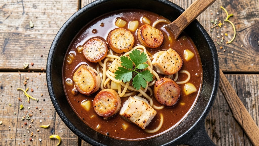 Campbell's Chicken and Sausage Gumbo Soup Recipe: Deep Roux Base for Rich, Smoky Depth