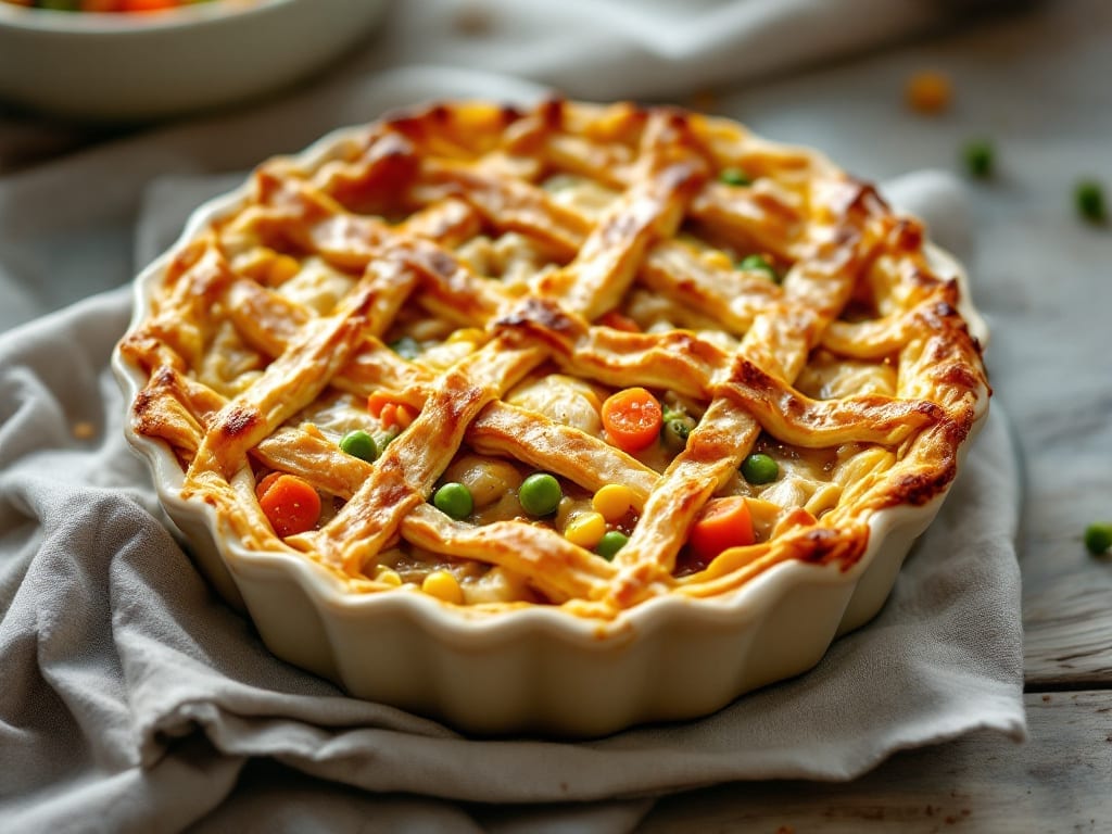 Chicken Pot Pie Recipe with Canned Vegetables: Crispy Top, Creamy Filling in One Pot