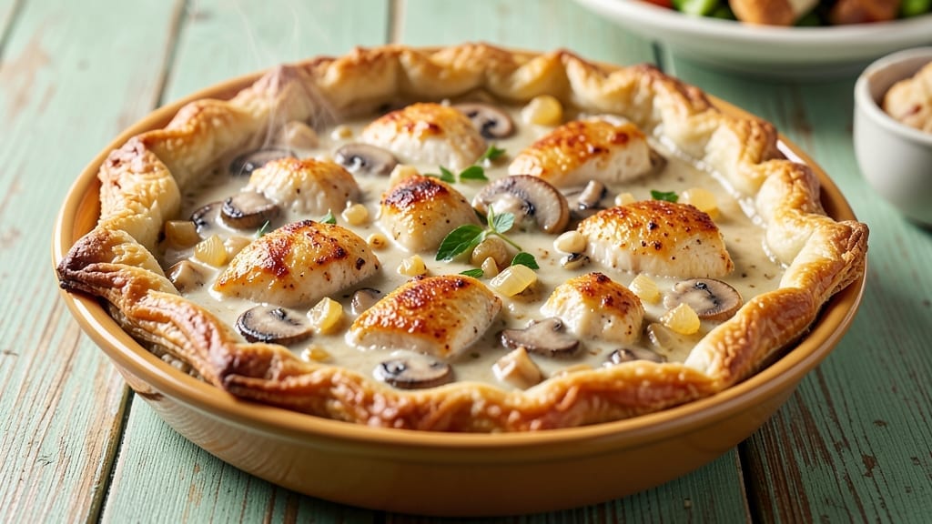 Marie Callender's Creamy Mushroom Chicken Pot Pie Recipe: Flaky Top, Velvety Filling in One Dish