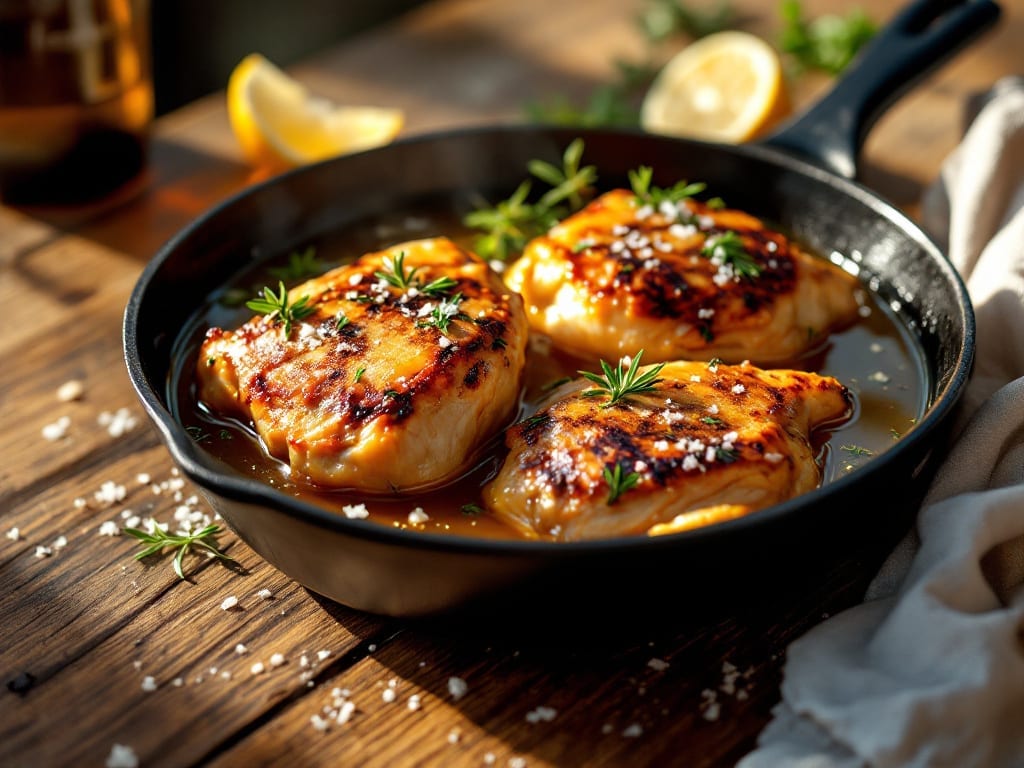 Poached Chicken Thighs Recipe: Silky Skin and Juicy Centers in Herbed Broth