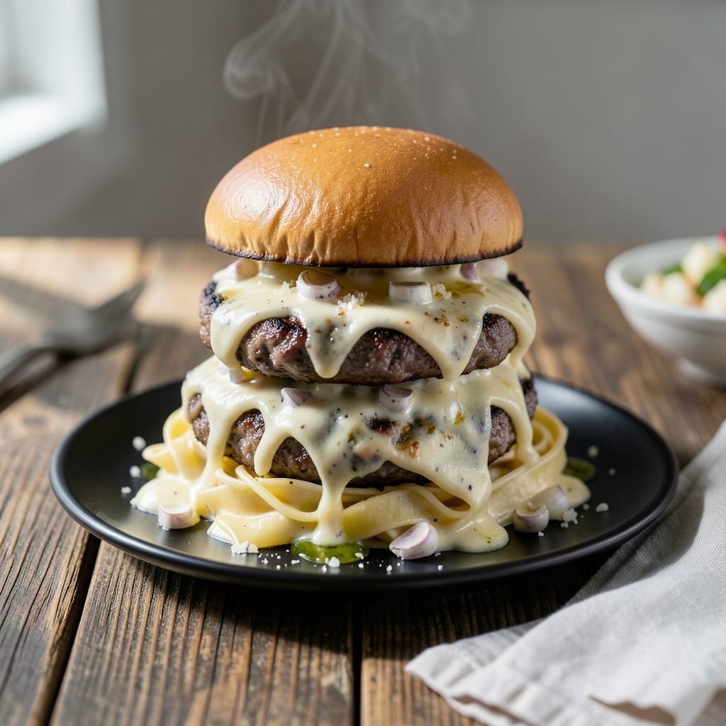 Hamburger and Alfredo Sauce Recipe: Savory Beef in Creamy Pasta Hug