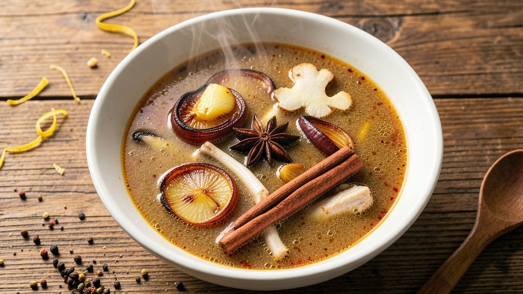 Chicken Pho Broth Recipe: Aromatic Star Anise and Ginger Simmer