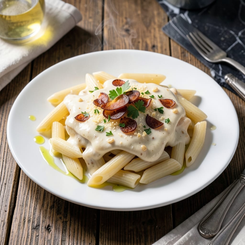 Penne White Sauce Recipe: Silky Garlic-Infused Indulgence