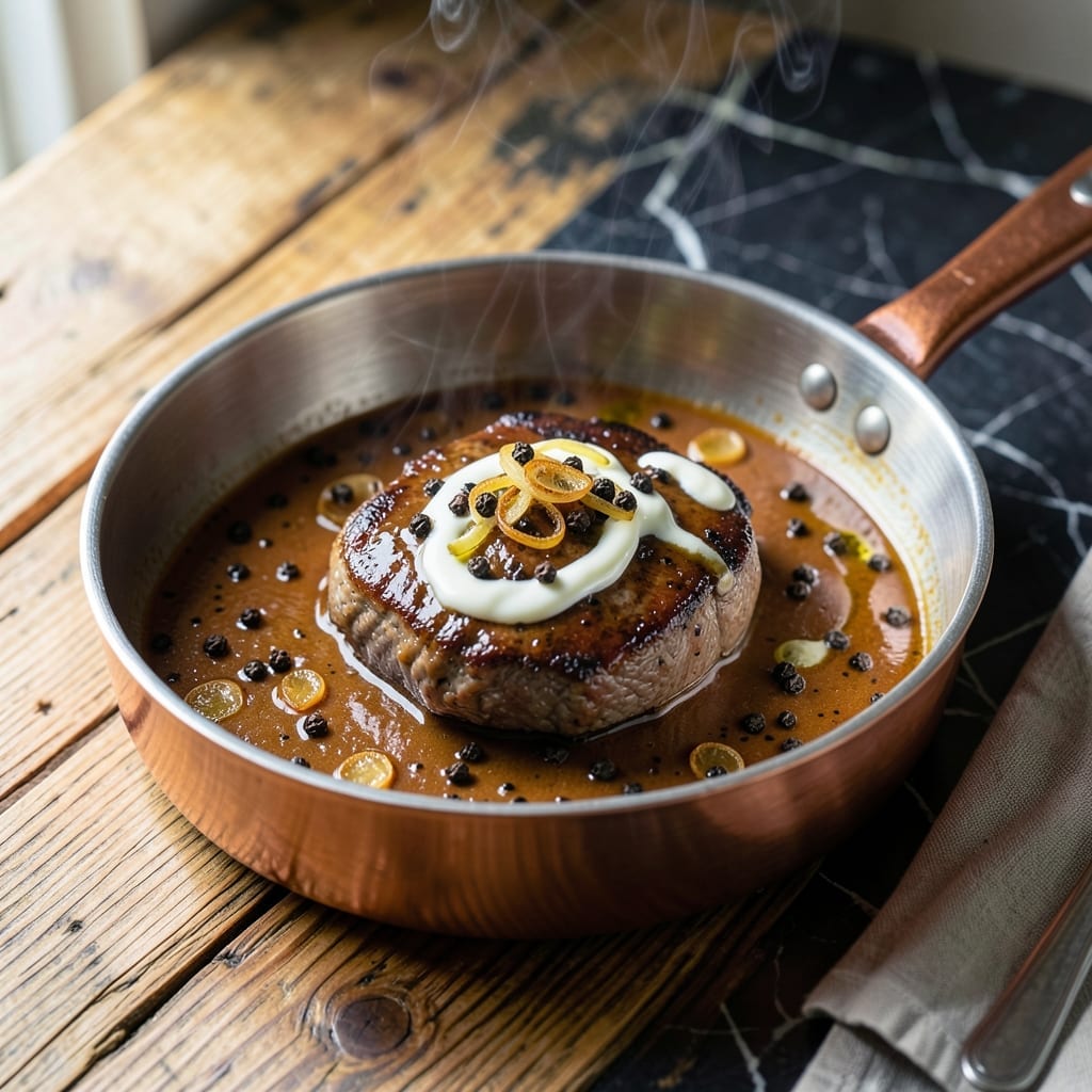 Cognac Peppercorn Sauce Recipe: Luxurious Creamy Depth for Steaks