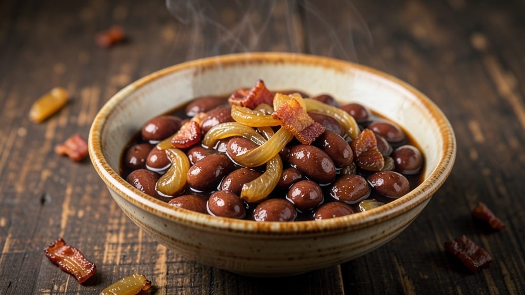 Smoky Baked Beans with Bourbon Glaze