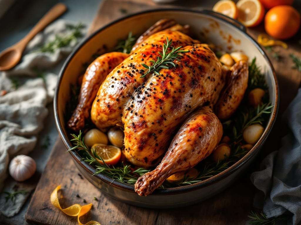 Roast Whole Chicken Recipe: Honey-Glazed Crisp Skin, Juicy Centers