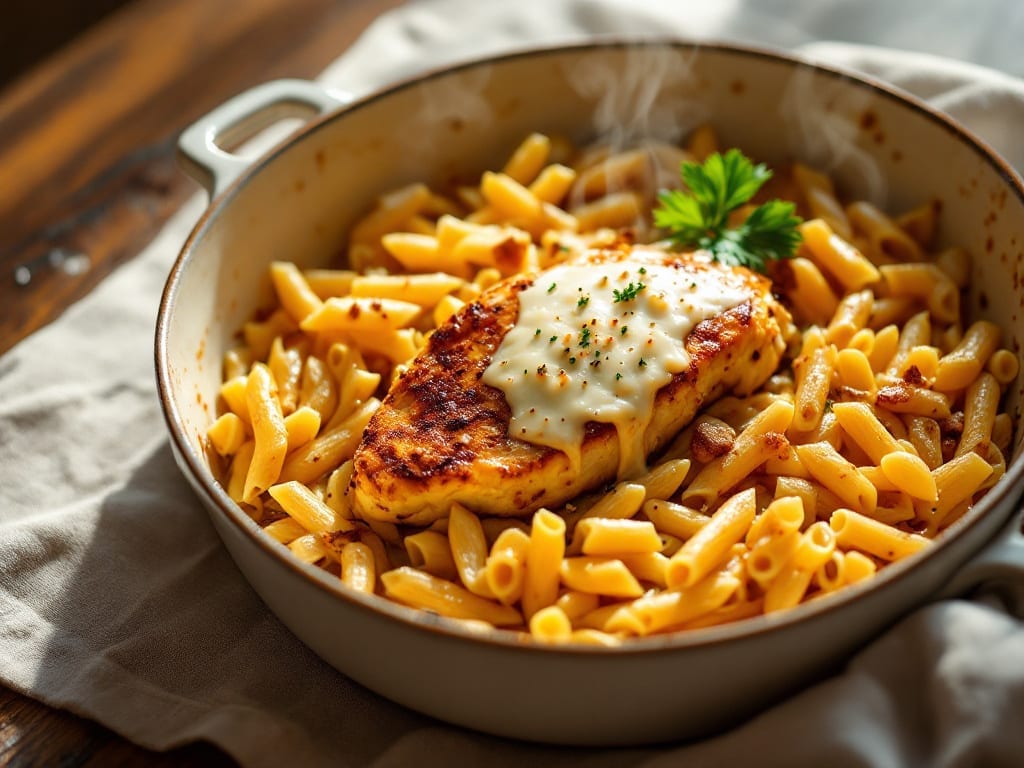 No-Boil Baked Chicken Pasta Recipe: One-Pot Creamy Cheese Magic