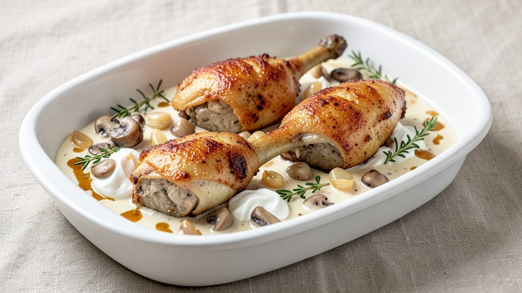 Cream Of Mushroom Chicken Legs Recipe: Rich Velvety Sauce Hugging Crispy Skin Cream Of Mushroom Chicken Legs Recipe: Rich Velvety Sauce Hugging Crispy Skin