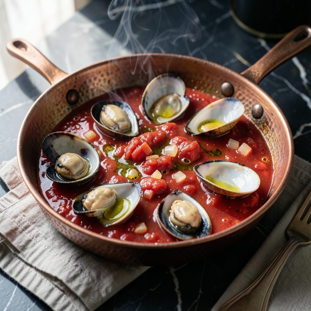 Clams in Marinara Sauce Recipe: Briny Sweetness in Garlicky Tomato Broth