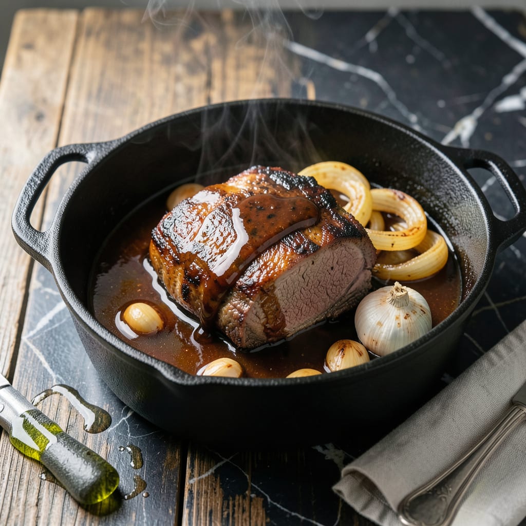 Visual representation of A 1 Steak Sauce Roast Recipe: Slow Cooked Tender Beef With Savory Depth