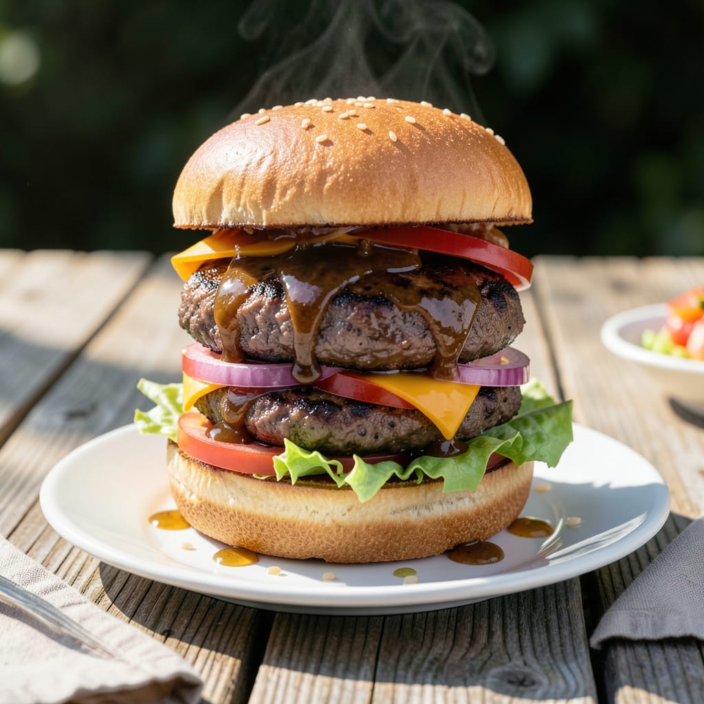 Visual representation of A1 Sauce Hamburger Recipe: Juicy Patties With Signature Steakhouse Flavor