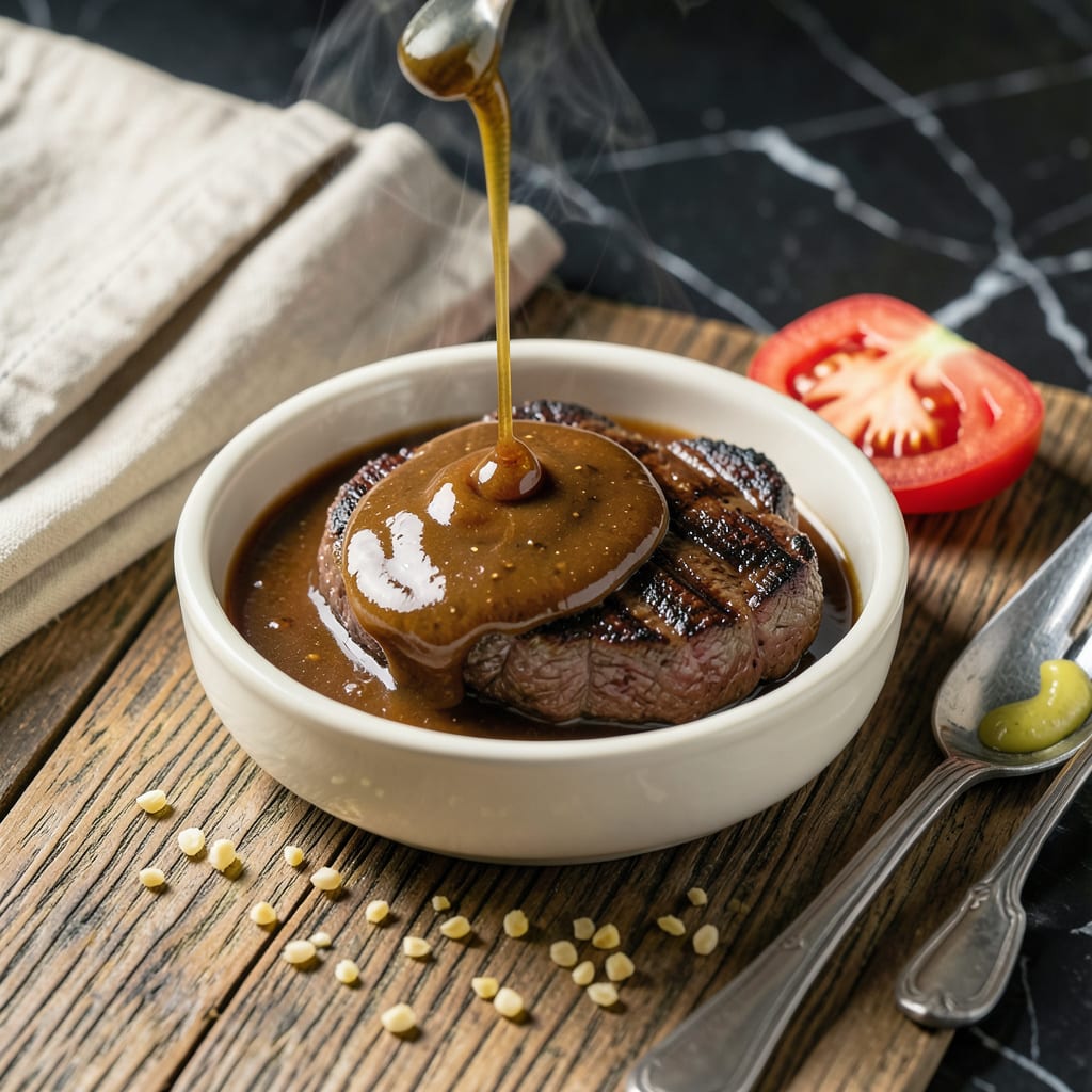 Visual representation of A1 Steak Sauce Recipe: Tangy Umami Drizzle for Grilled Meats
