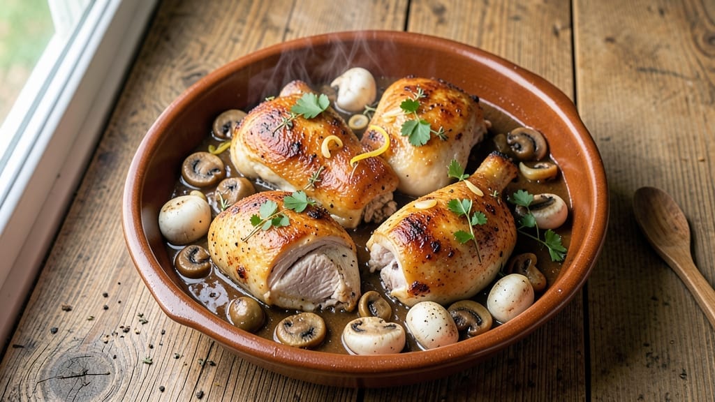 Baked Chicken Thighs With Mushrooms Recipe: Earthy Mushroom Sauce That Clings to Every Bite Baked Chicken Thighs With Mushrooms Recipe: Earthy Mushroom Sauce That Clings to Every Bite