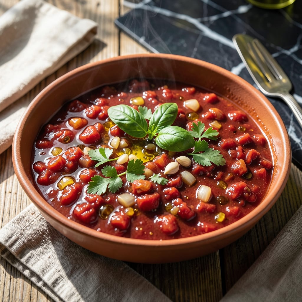 Abruzzo Pasta Sauce Recipe: Rustic Tomato and Herb Infusion example with annotations