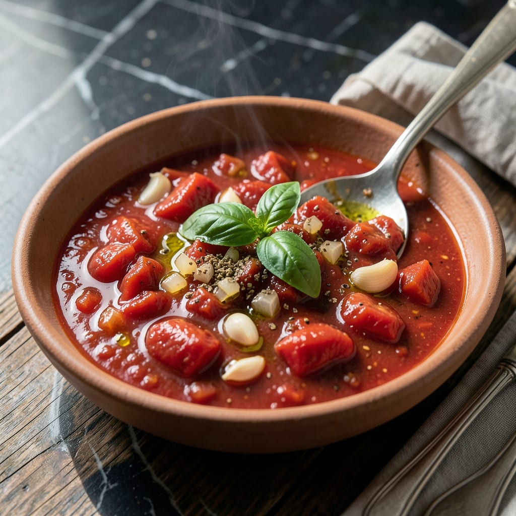 Abruzzo Tomato Sauce Recipe: Rustic Italian Simmered Depth example with annotations