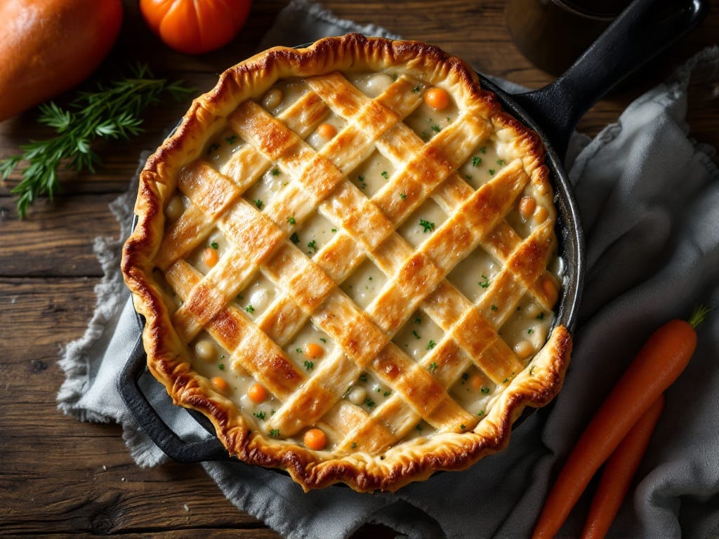 Grandma's Old Fashioned Chicken Pot Pie Recipe: Flaky Pastry Hugs Savory Filling