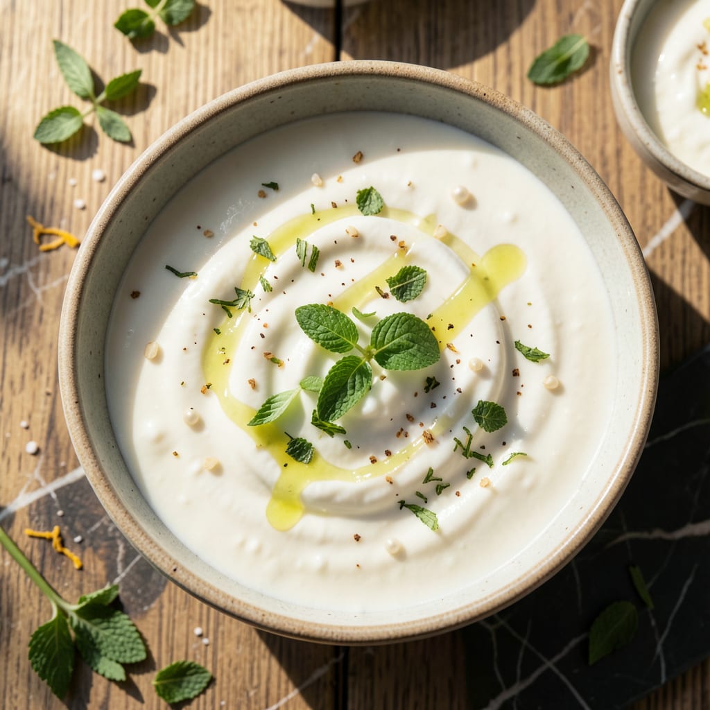 Visual representation of Afghani White Sauce Recipe: Creamy Yogurt and Garlic Infusion